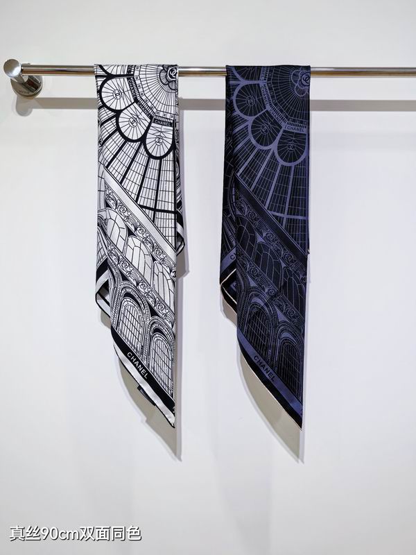 Chanel silk scarf 90X90cm E050869